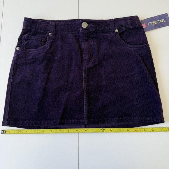 NWT Cherokee Dark Purple Phantom Grape Corduroy Mini Skirt Size XL 14/16 - Picture 6 of 8